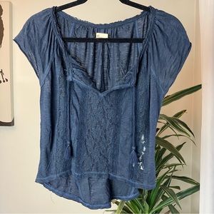 Flowy Lace Top with Tassels